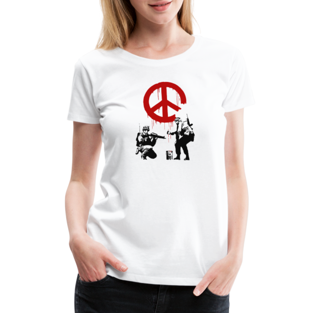 Banksy Soldiers painting Peace Symbol 2006 artwork t-shirt by Art-O-Rama Shop