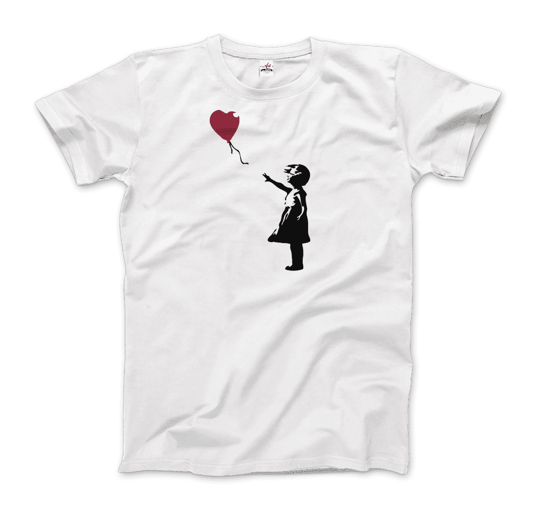 Banksy the Girl with a Red Balloon artwork t-shirt by Art-O-Rama Shop