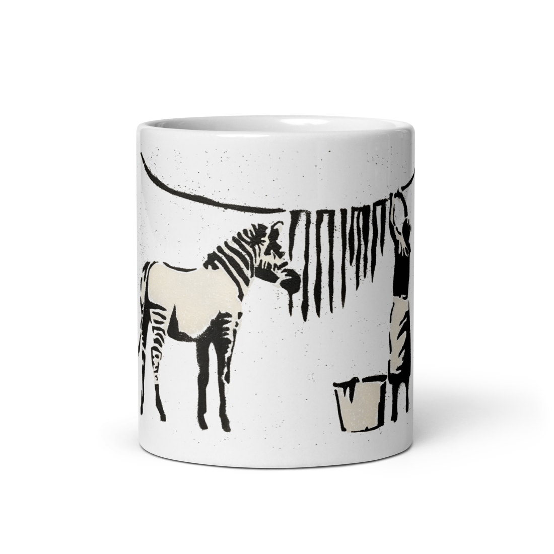 Banksy Zebra Stripes Artwork Mug by Art-O-Rama Shop