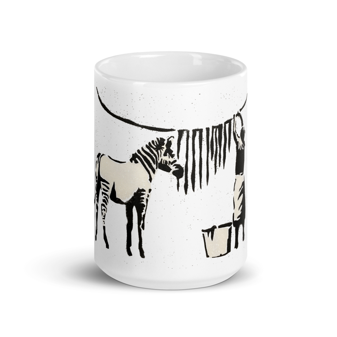 Banksy Zebra Stripes Artwork Mug by Art-O-Rama Shop