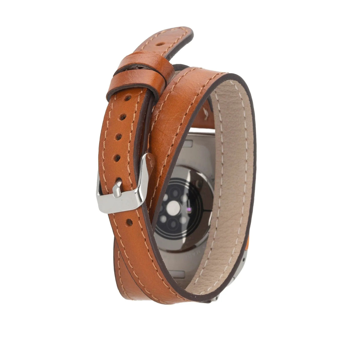 Basin Double Tour Leather Bands for Apple Watch 9, Ultra 2 and SE by TORONATA