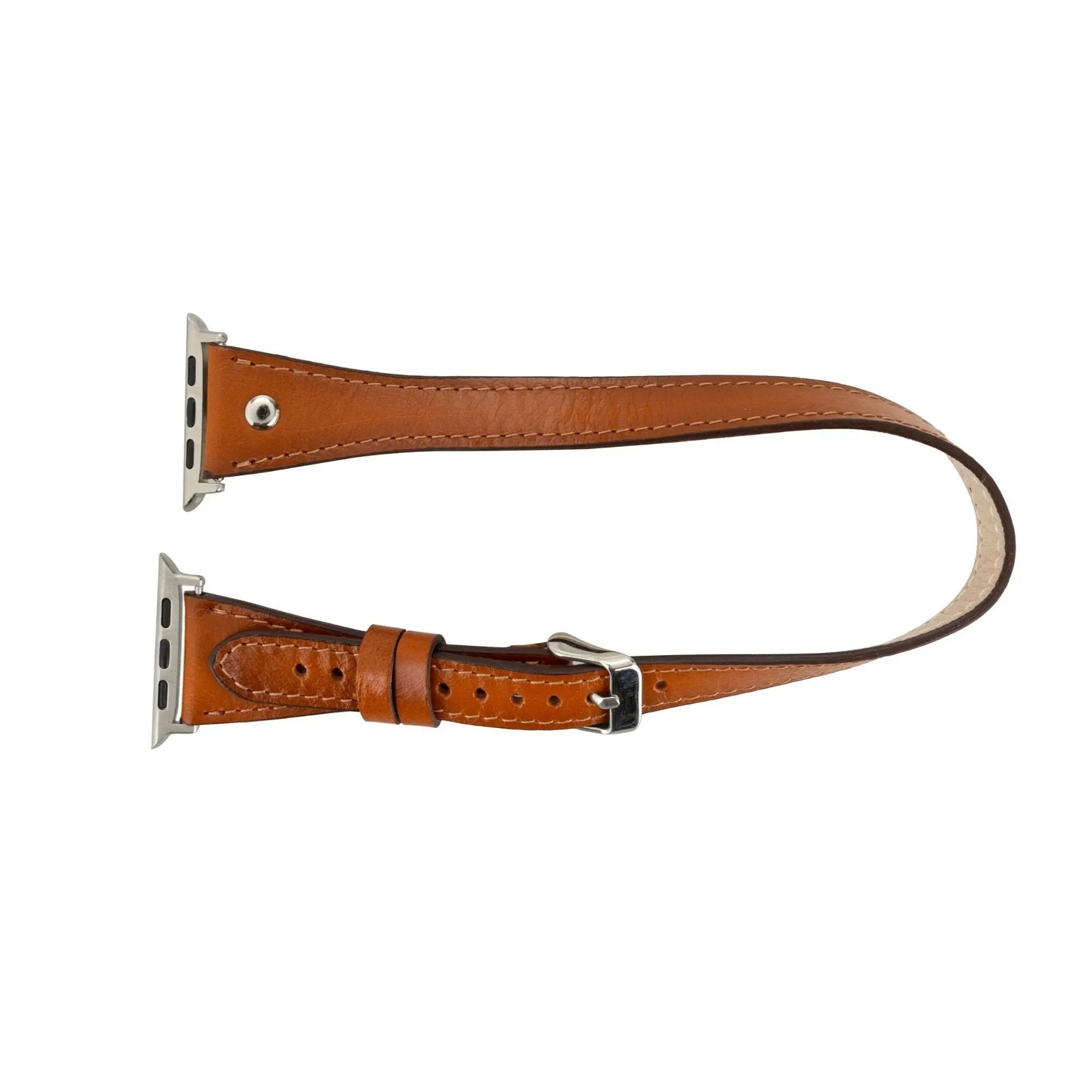 Basin Double Tour Leather Bands for Apple Watch 9, Ultra 2 and SE by TORONATA