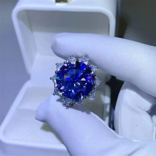 10 Carat Moissanite 925 Sterling Silver Ring by Partner Label