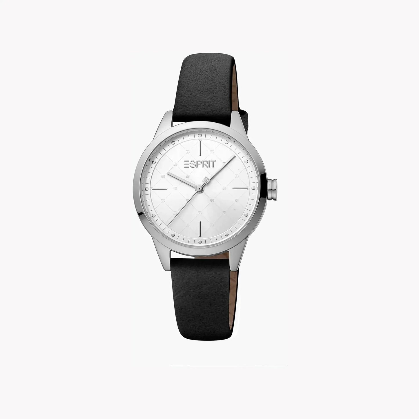 Esprit Women's Black Faux Leather Watch, Silver Dial | Es1l197m0015 by ESPRIT