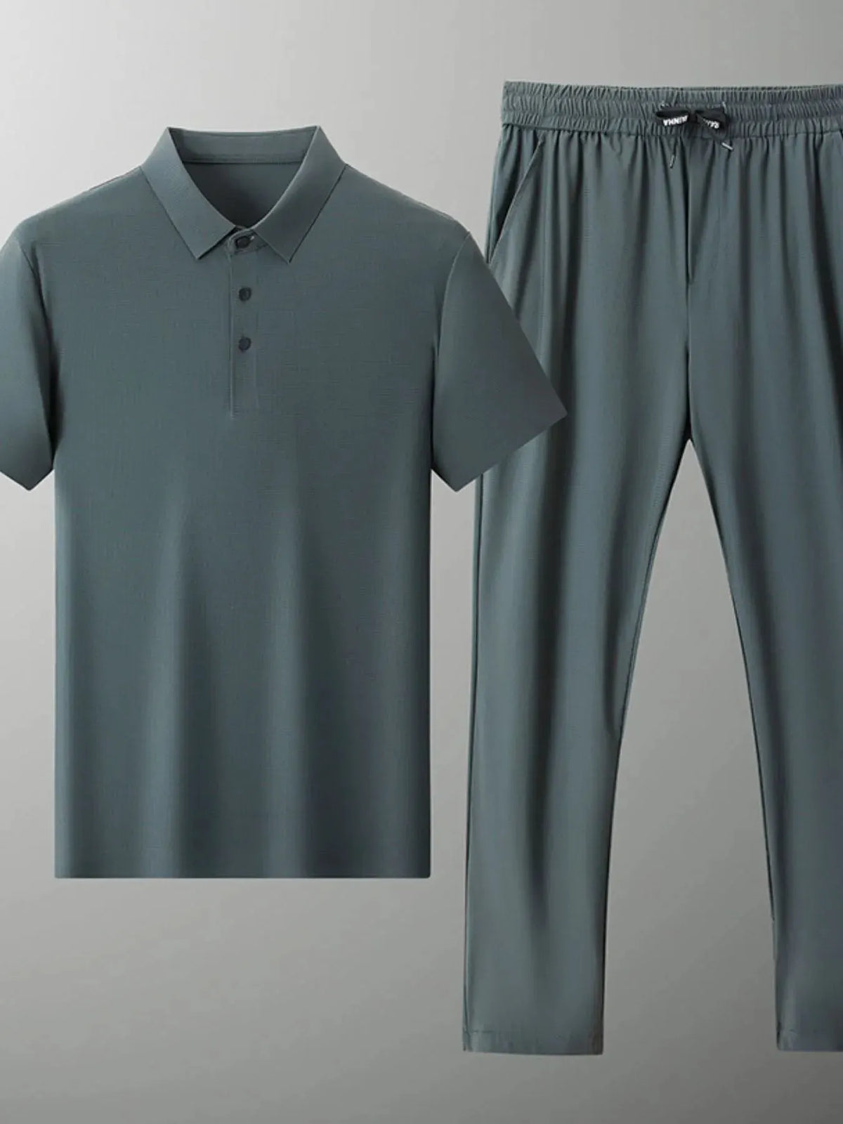 Men's Full Size Button Detail Short Sleeve Polo Plus Size by Trendsi