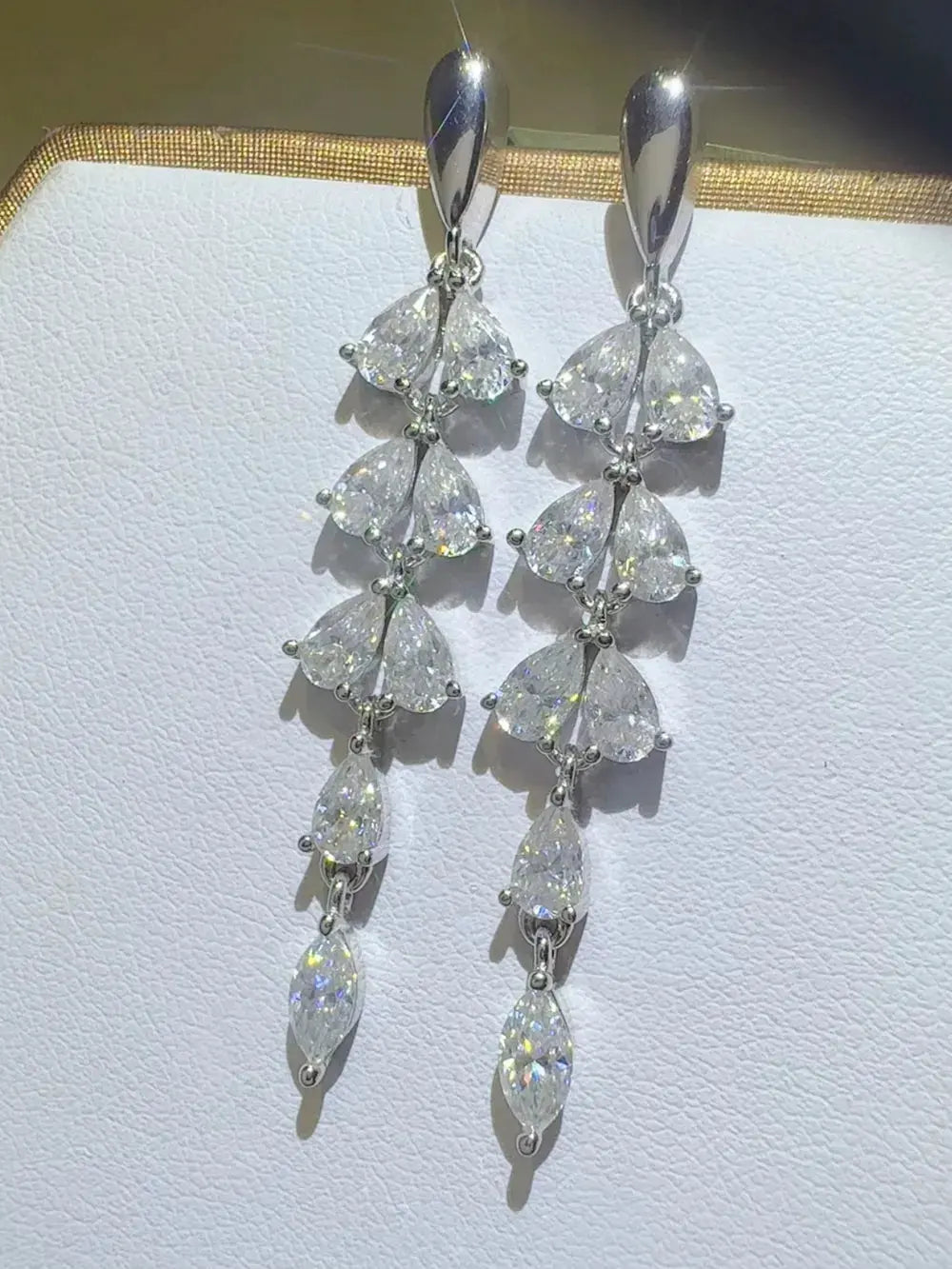 6 Carat Moissanite 925 Sterling Silver Bar Earrings by Partner Label