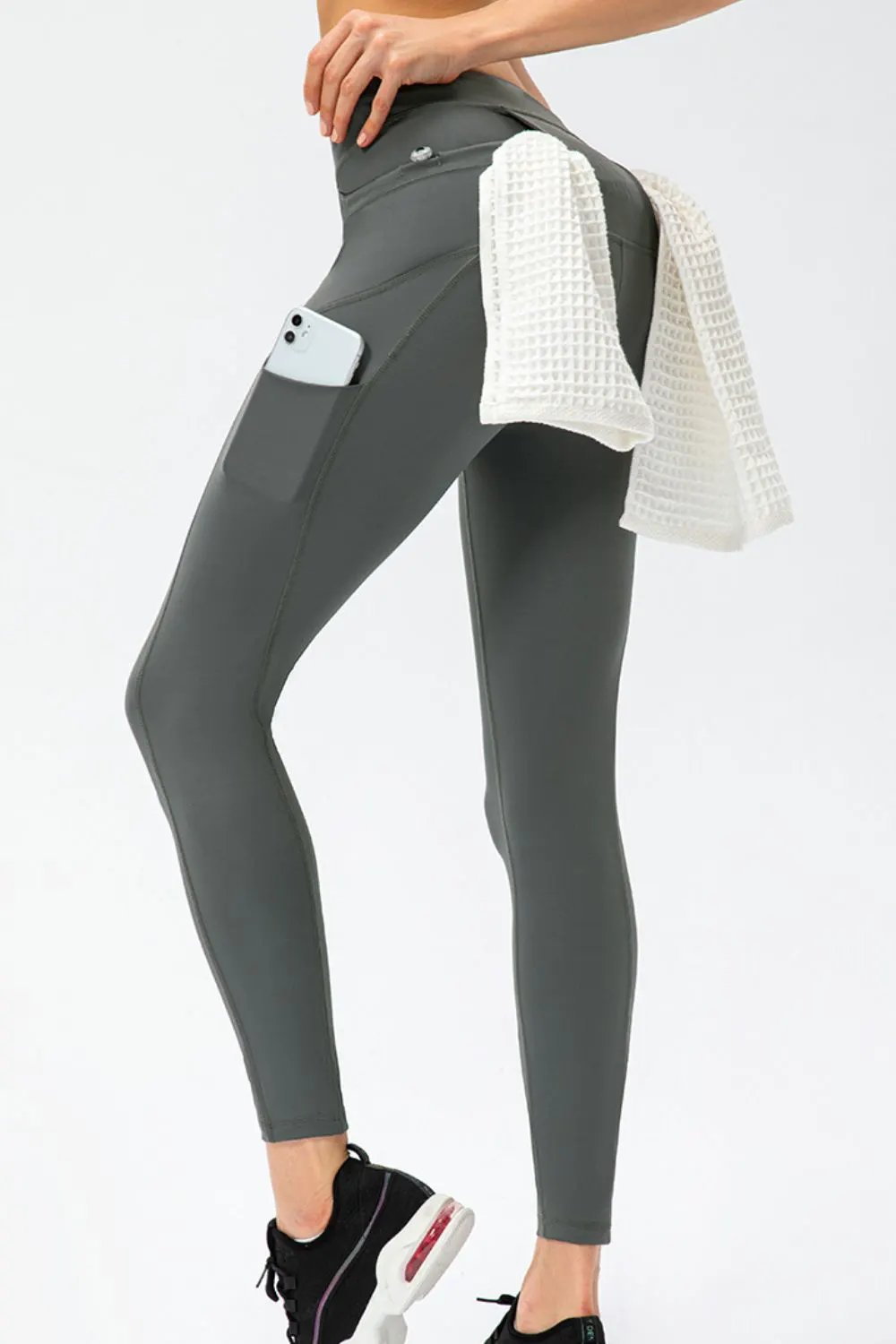 Full Size Slim Fit High Waist Long Sports Pants with Pockets by Partner Label