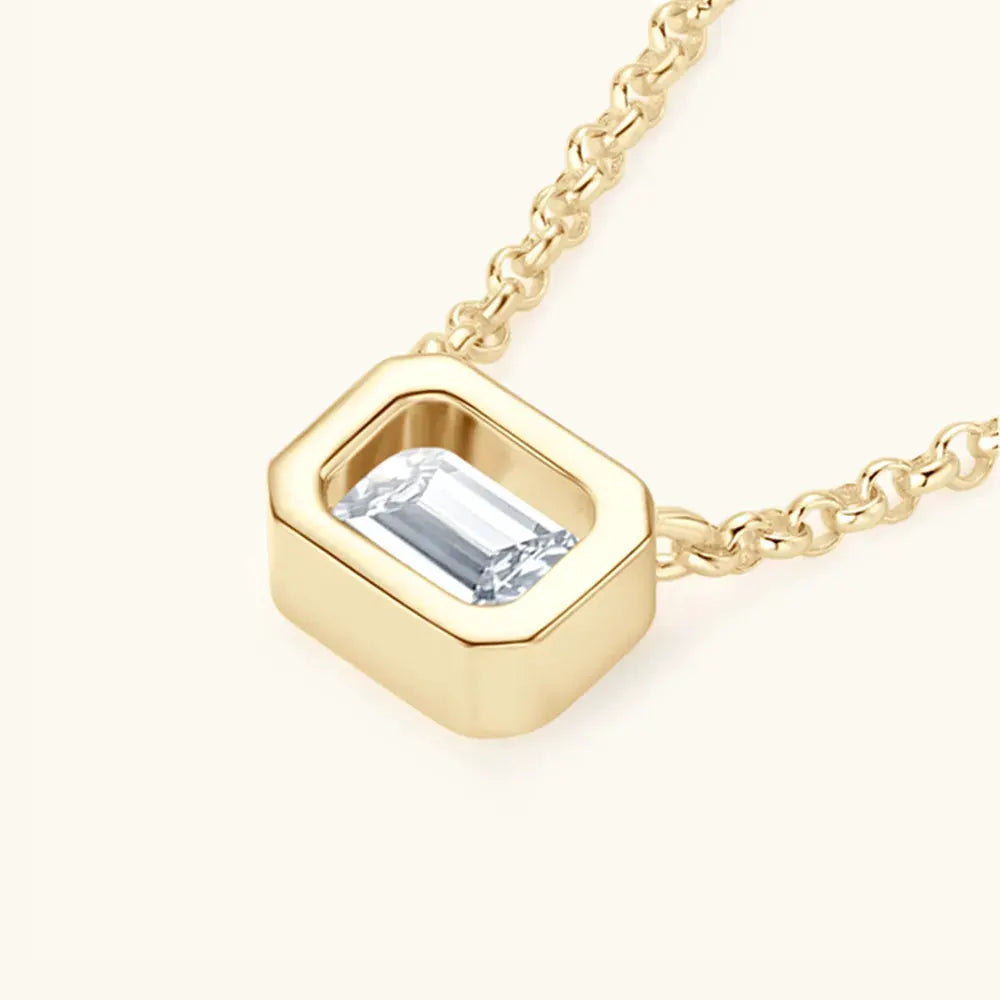 1 Carat Moissanite 925 Sterling Silver Pendant Necklace by Partner Labels