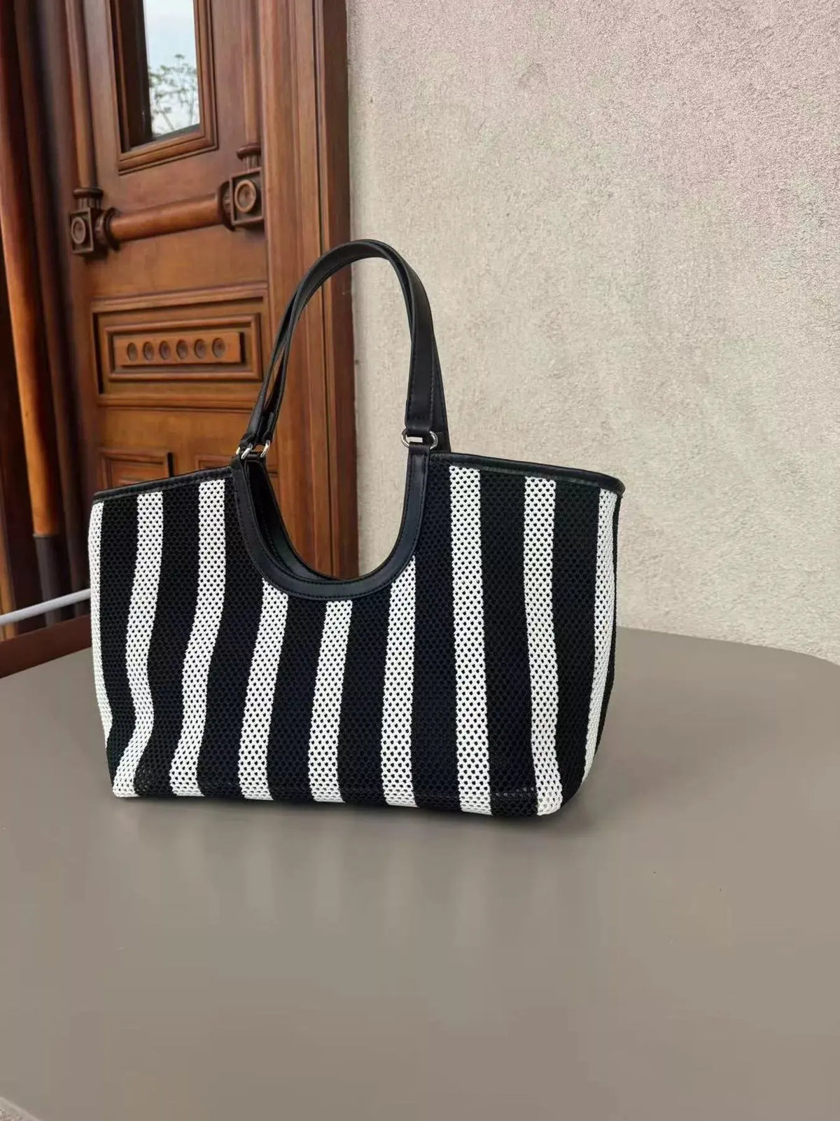 Contrast Striped Tote Bag by Partner Label