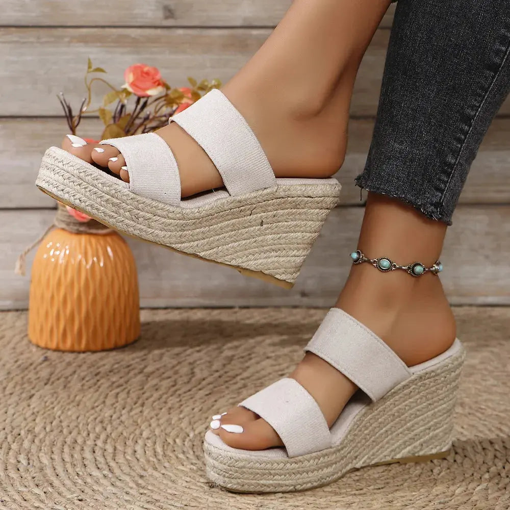 Open Toe Platform Wedge Sandals by Partner Label