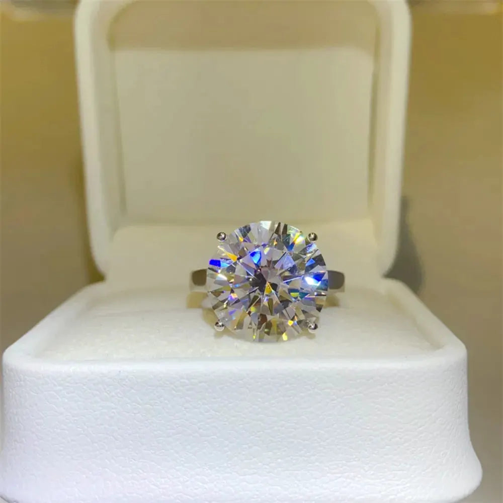 10 Carat Moissanite 925 Sterling Silver Ring by Partner Label
