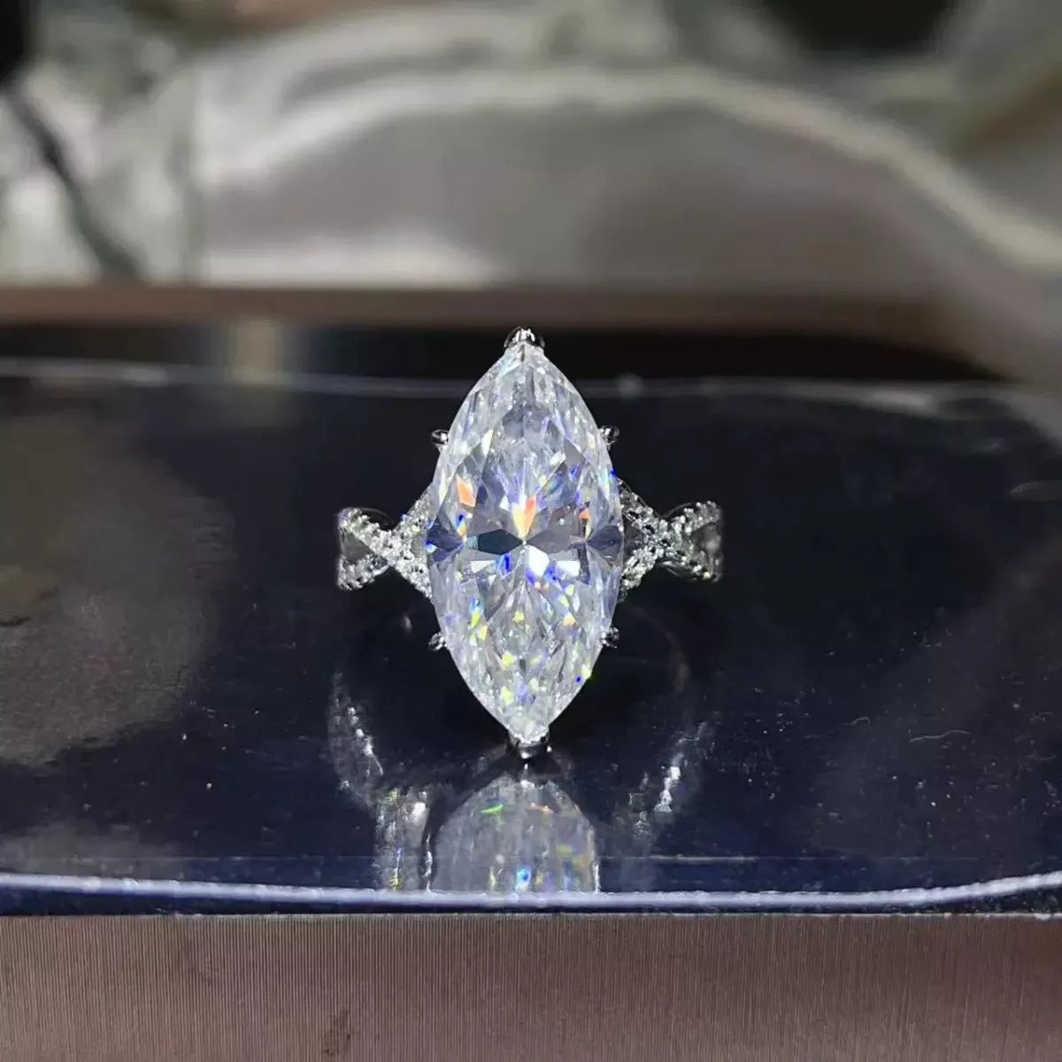 10 Carat Moissanite 925 Sterling Silver Ring by Partner Label