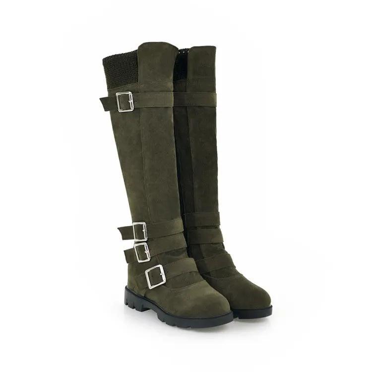 British Belt Buckle High Top Martin Boots Women by Maiden-Art