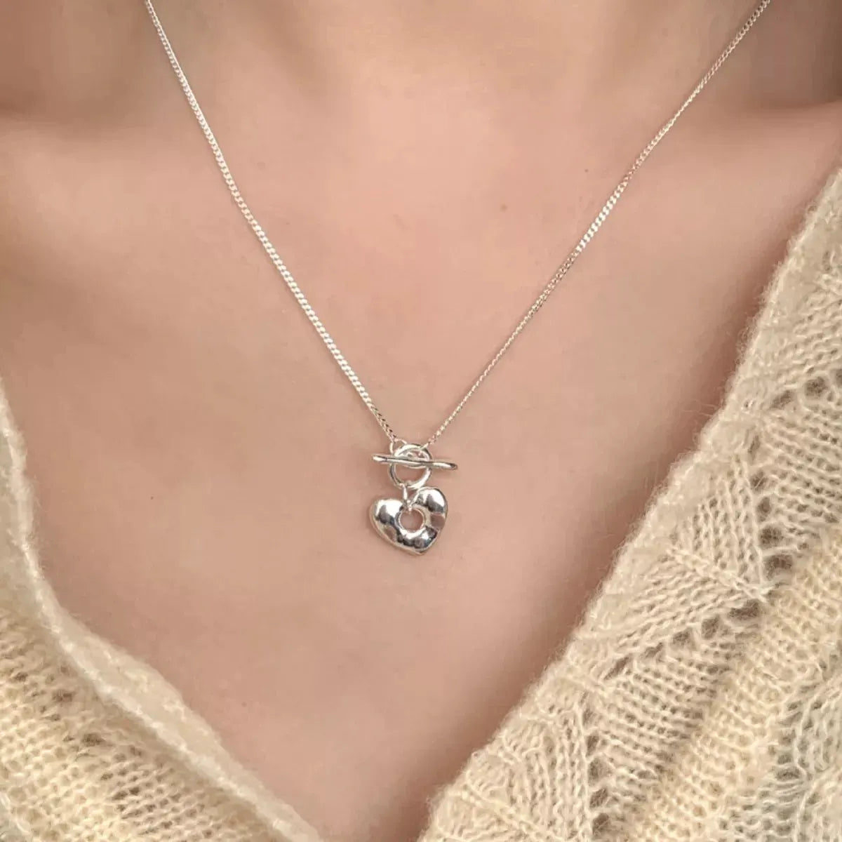 925 Sterling Silver Heart Necklace by Partner Labels