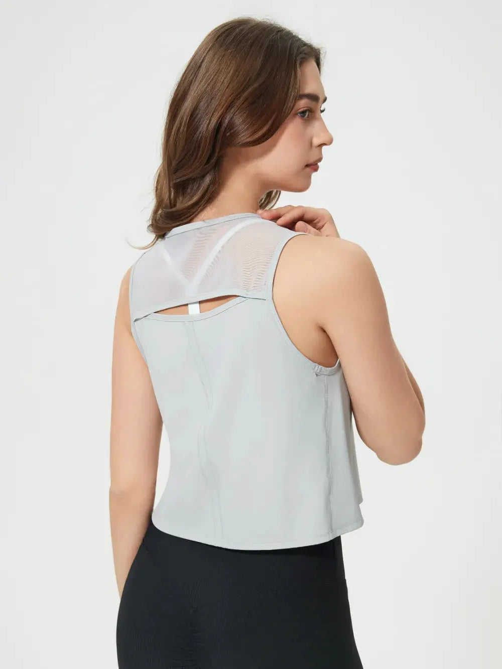Millennia Round Neck Cropped Active Tank by Millennia