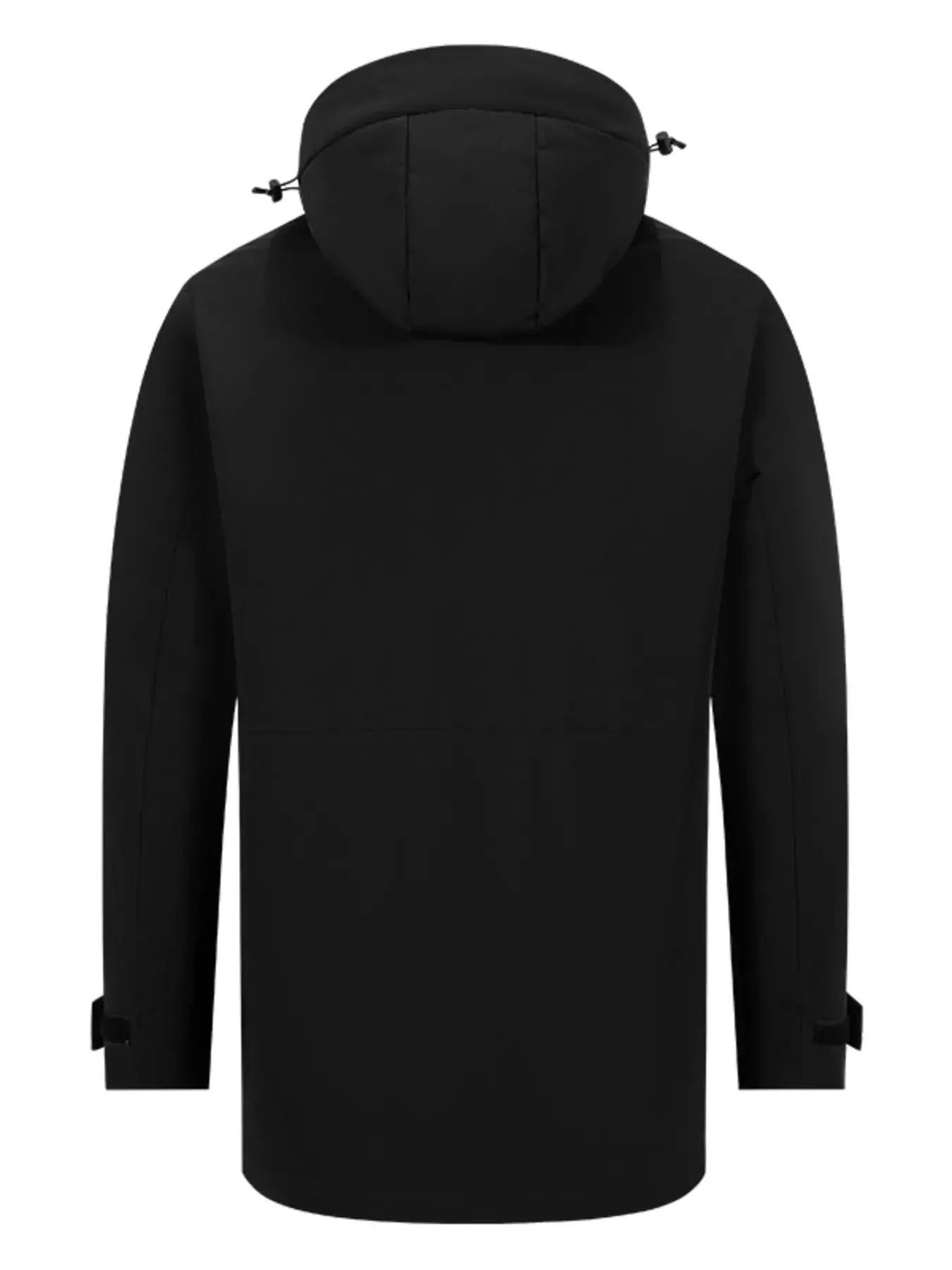 Men's Full Size Windproof Hooded Longline Jacket Plus Size by Partner Label