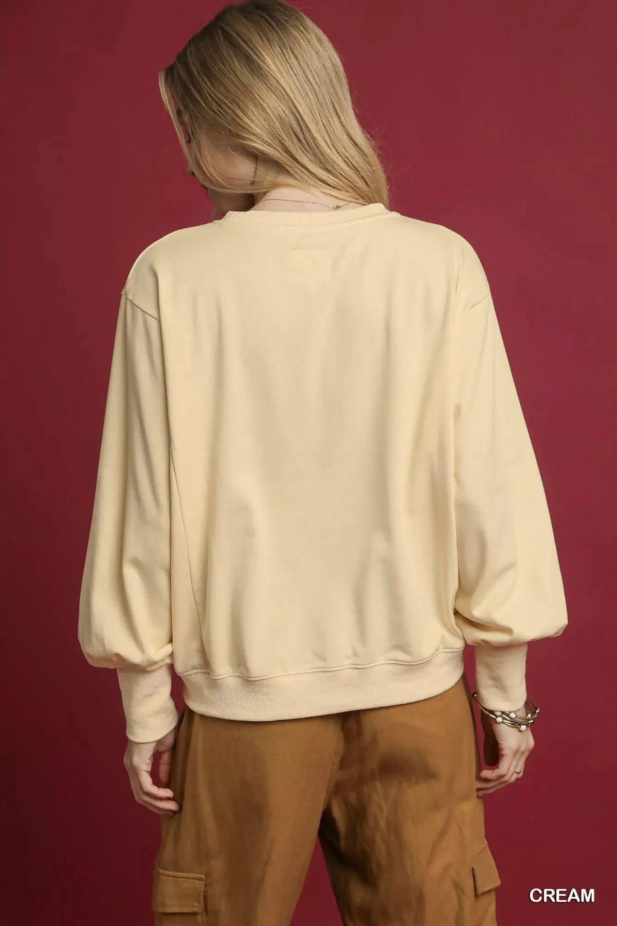 Umgee HO Applique French Terry Sweatshirt by Umgee