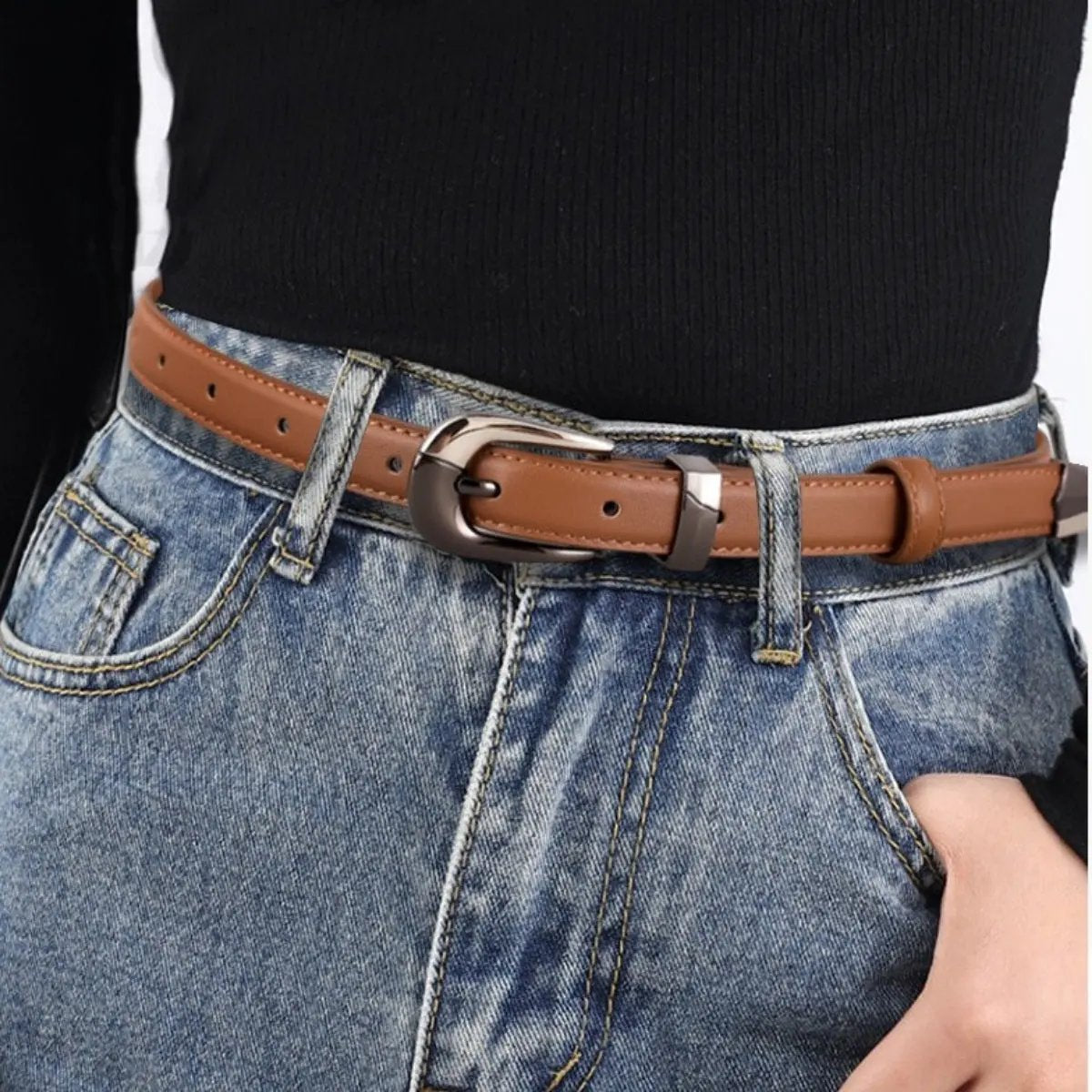 Metal Buckle Belt by Trendsi