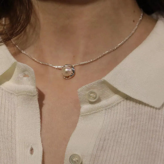 Pearl Pendant Necklace by Partnel Label