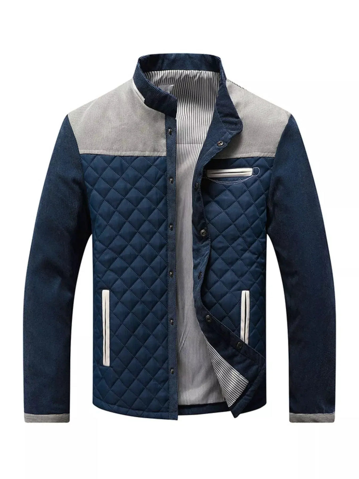Men's Full Size Quilted Snap Down Jacket Plus Size by Partner Label