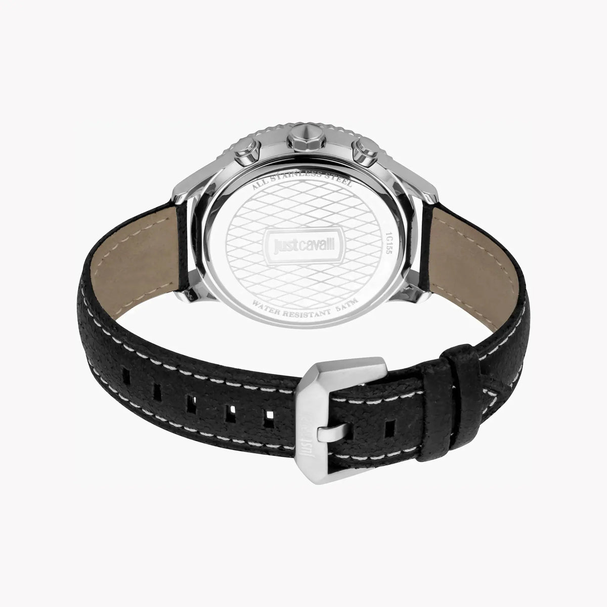 Just Cavalli Men's Black Leather Watch, Silver Case | Jc1g155l0025 by JUST CAVALLI