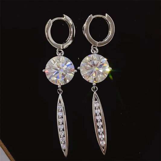 10 Carat Moissanite 925 Sterling Silver Earrings by Partner Label
