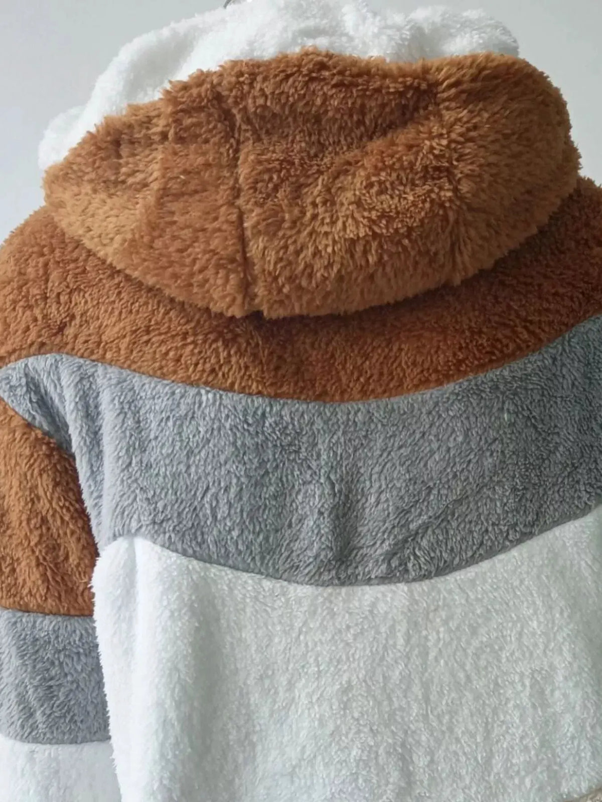 Full Size Fuzzy Zip Up Hooded Outerwear Plus Size | Partner Labels Selection by Partner Label