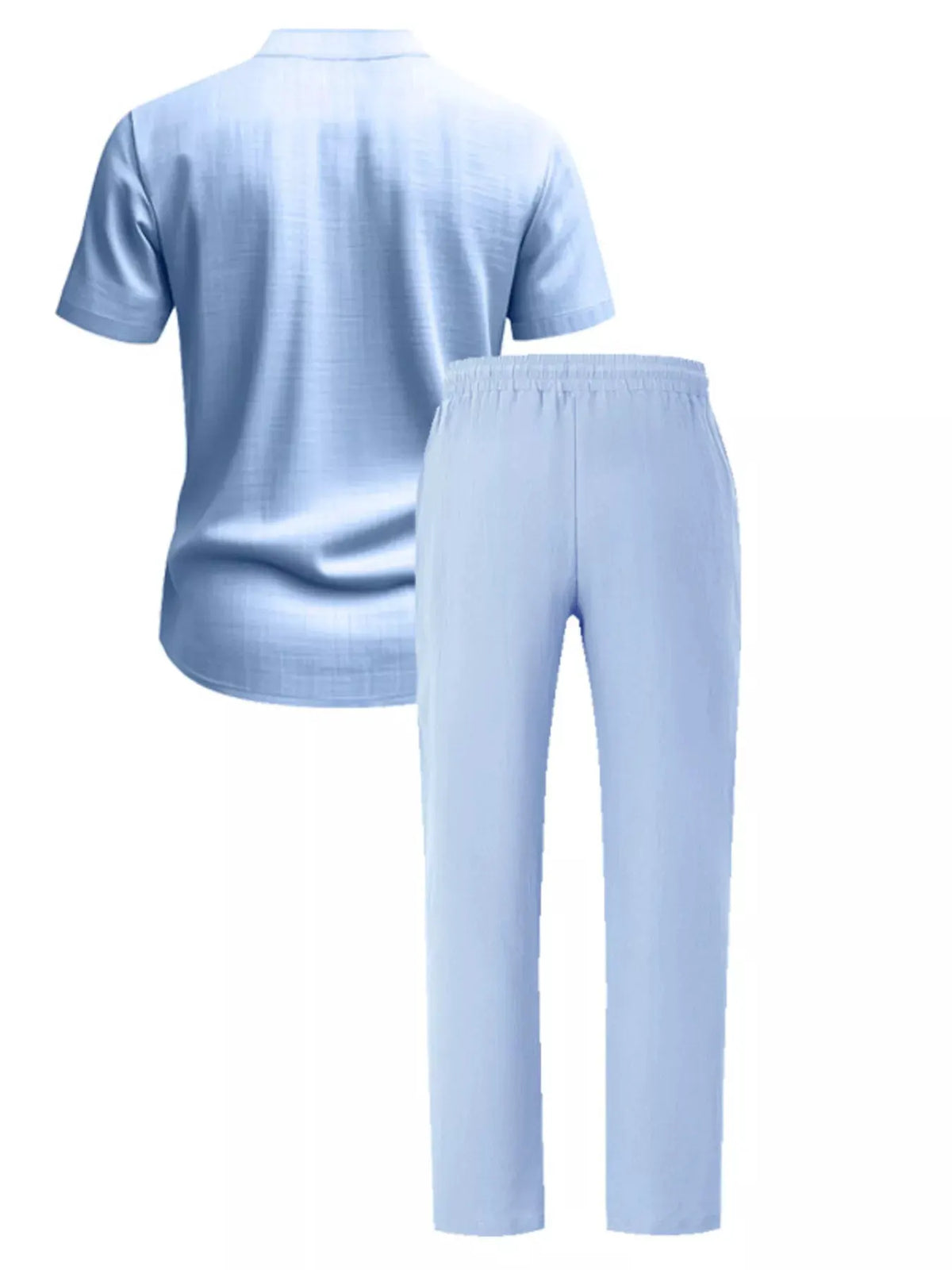 Men's Full Size Casual Button Up Short Sleeve Shirt and Pants Set Plus Size by Trendsi
