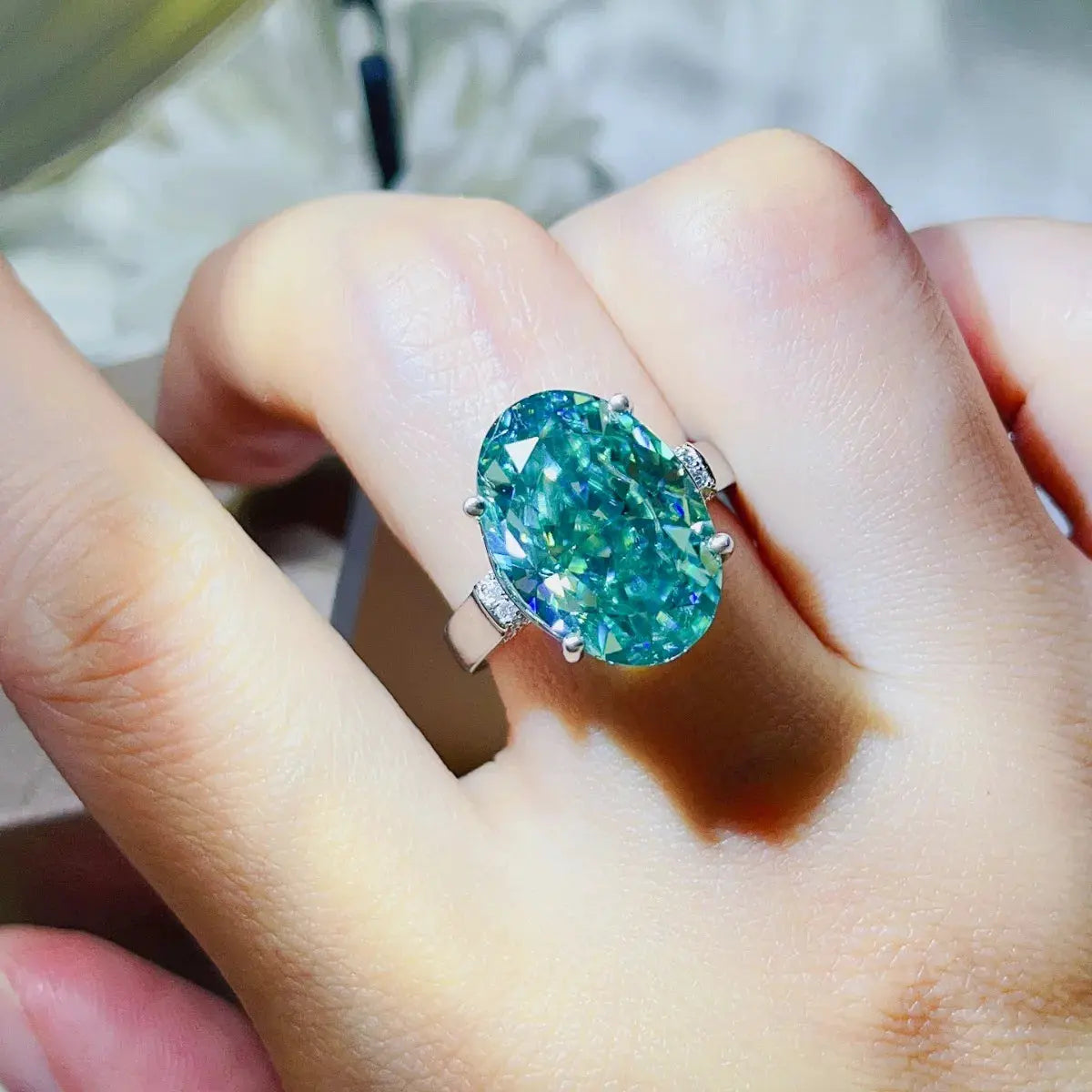 5 Carat Moissanite 925 Sterling Silver Ring by Partner Label