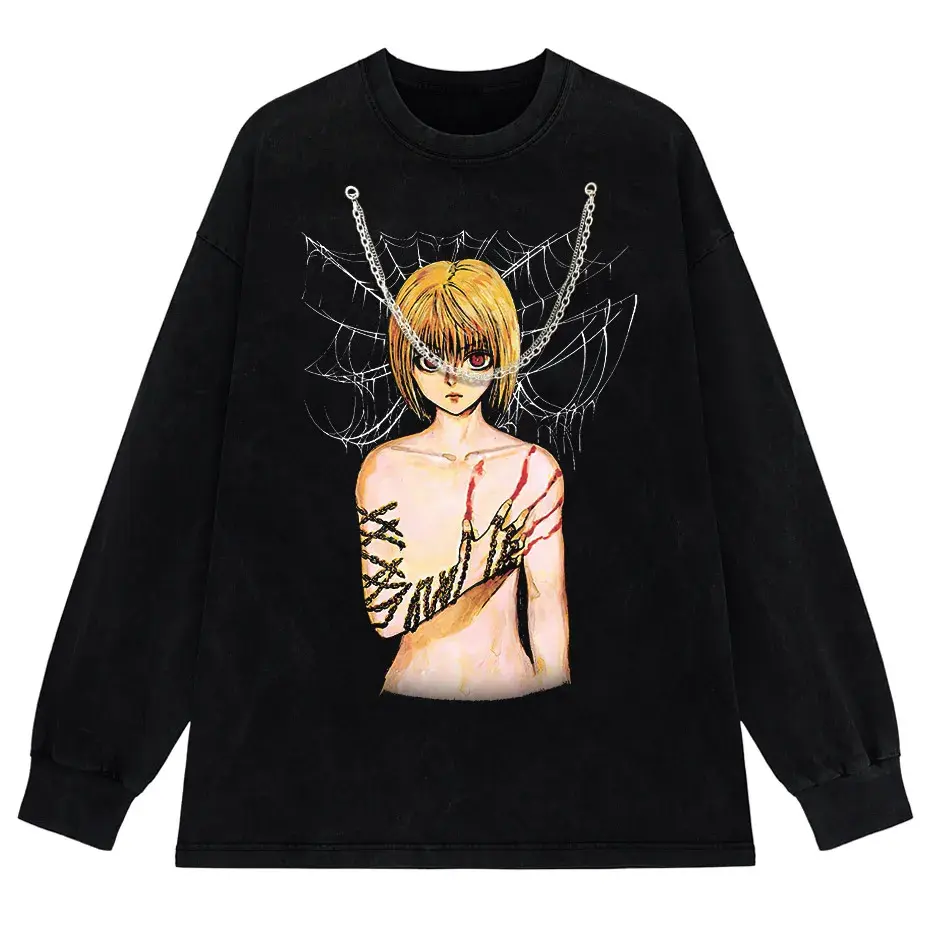 Men's Hip Hop Streetwear Anime Graphic T-Shirt Oversized Cotton Tee by Vimost Shop
