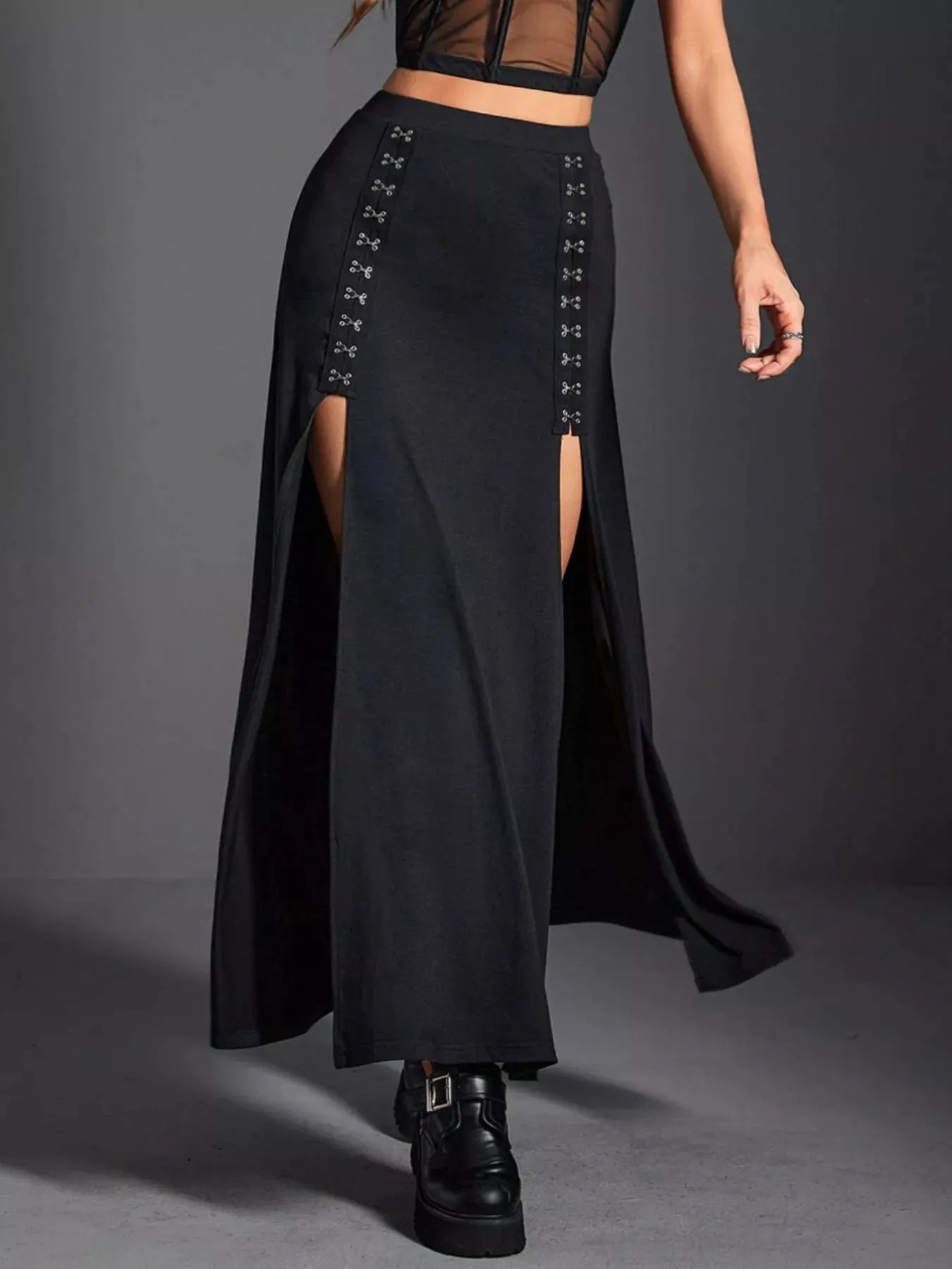 High Waist Slit Skirt by Partner Label