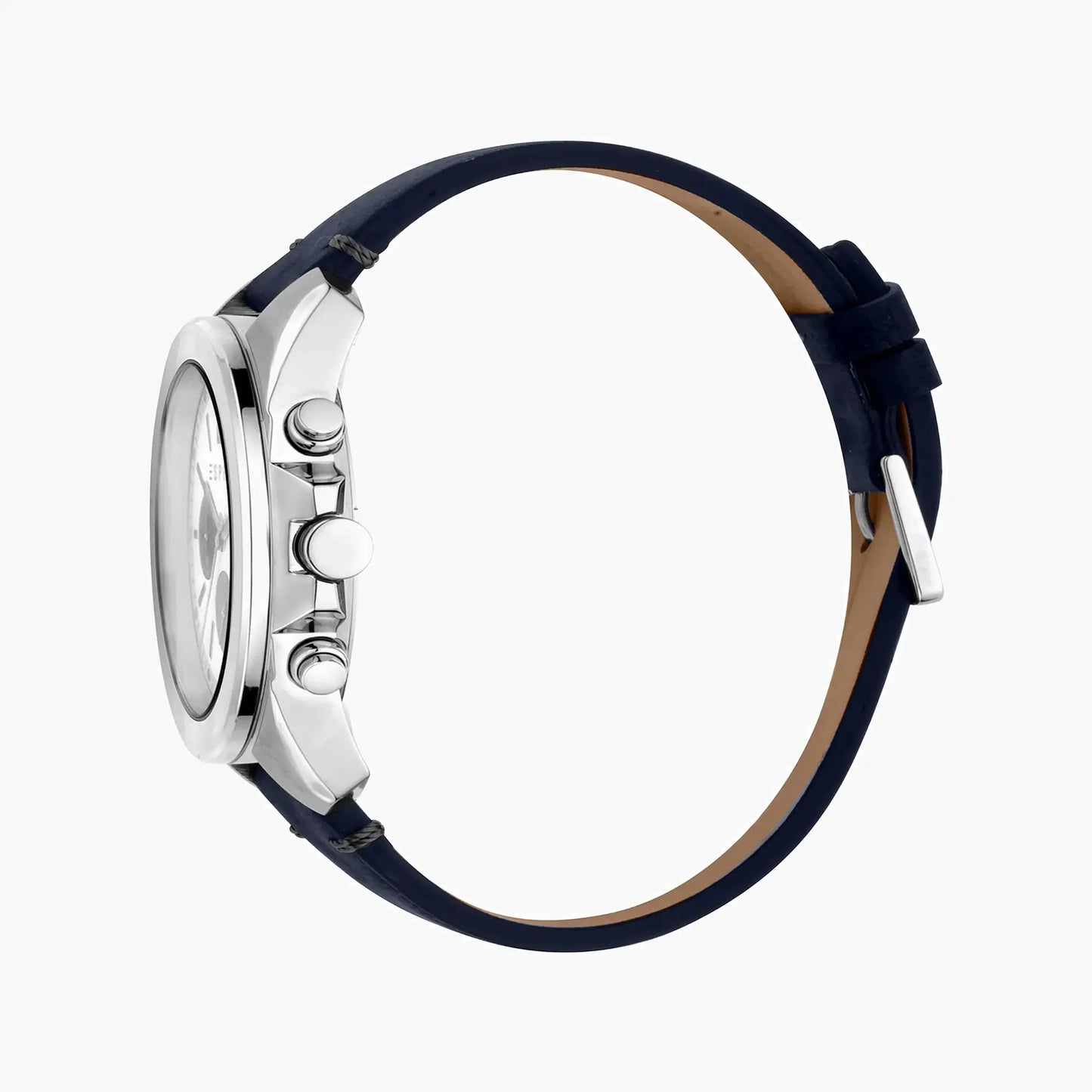 Esprit Men's Blue Leather Watch, Silver Dial | Es1g200m0025 by ESPRIT