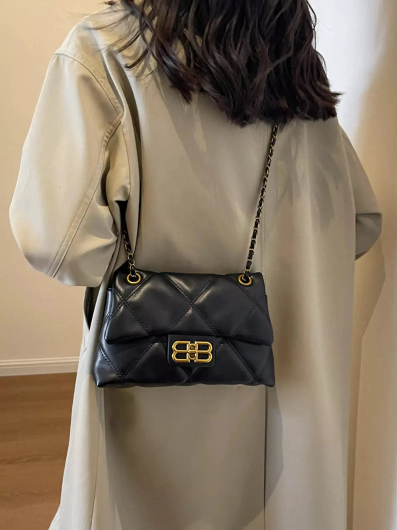 Quilted Flap Chain Crossbody Bag by Partner Label
