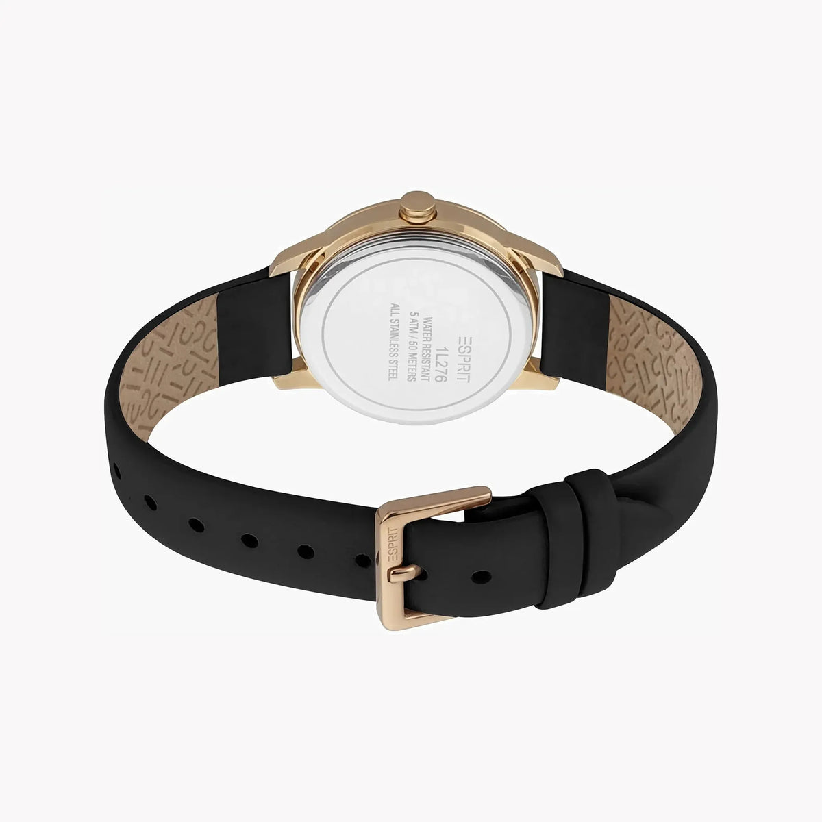 Esprit Women's Black Leather Watch, Silver Dial | Es1l167m0035 by ESPRIT