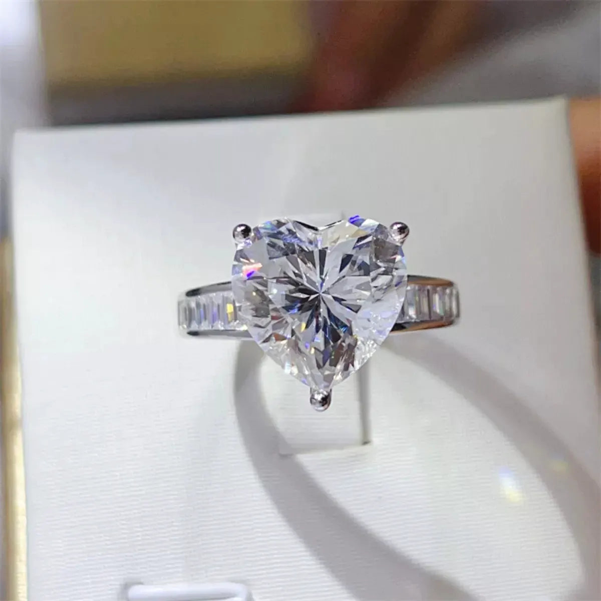 5 Carat Moissanite 925 Sterling Silver Heart Ring by Partner Label