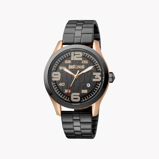 Just Cavalli Men's Black Stainless Steel Watch, Gray Dial | Jc1g108m0085 by JUST CAVALLI