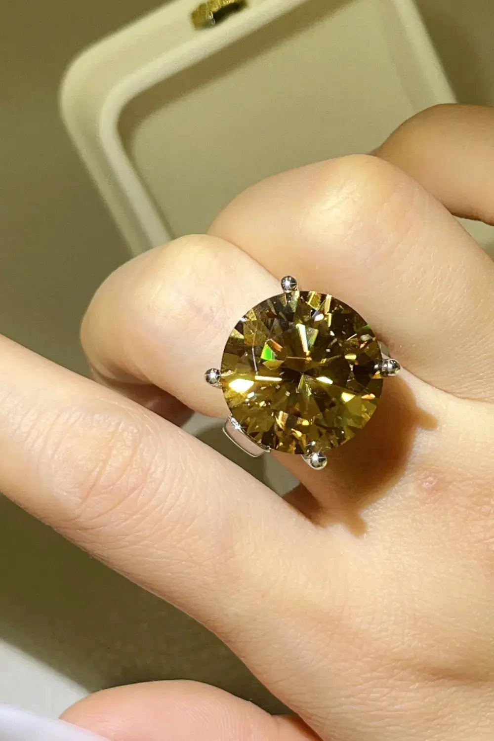 20 Carat Moissanite 925 Sterling Silver Ring by Partner Label