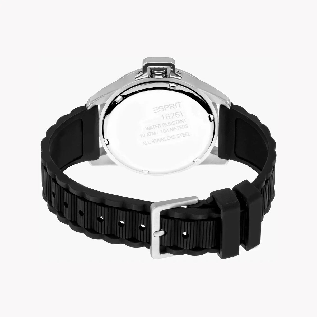 Esprit Men's Black Rubber Watch, Black Dial | Es1g096m0065 by ESPRIT
