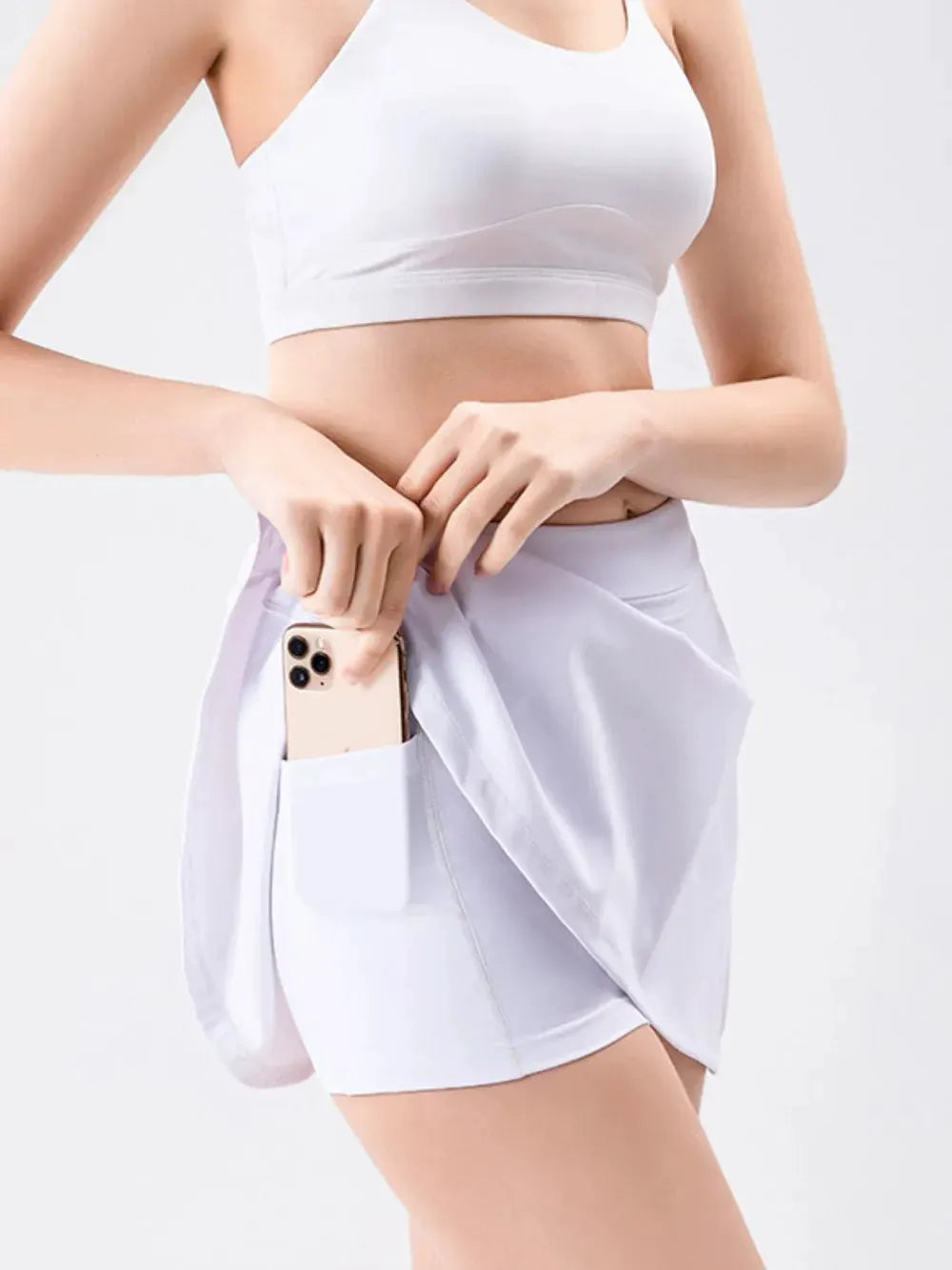 High Waist Active Skort with Pockets by Partner Label