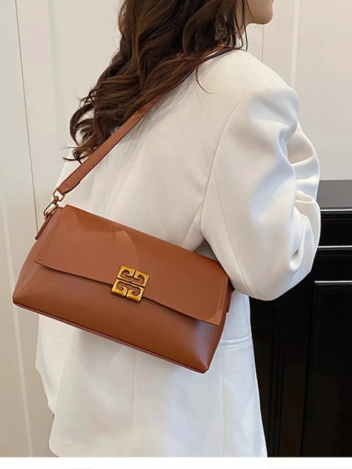 Leather Flap Crossbody Bag by Partner Label