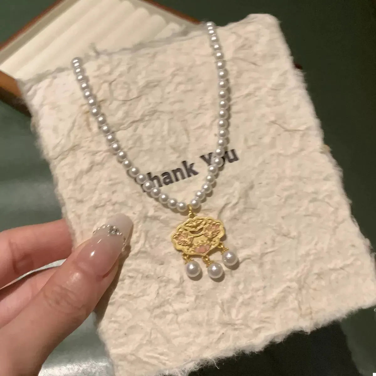 18K Gold-Plated Lotus Pendant Necklace by Partner Label
