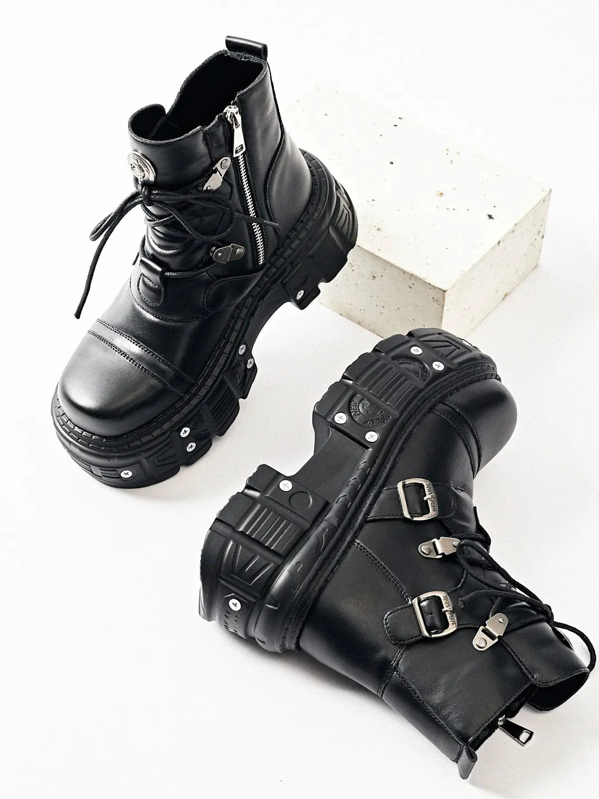Lace Up Platform Boots by Partner Label