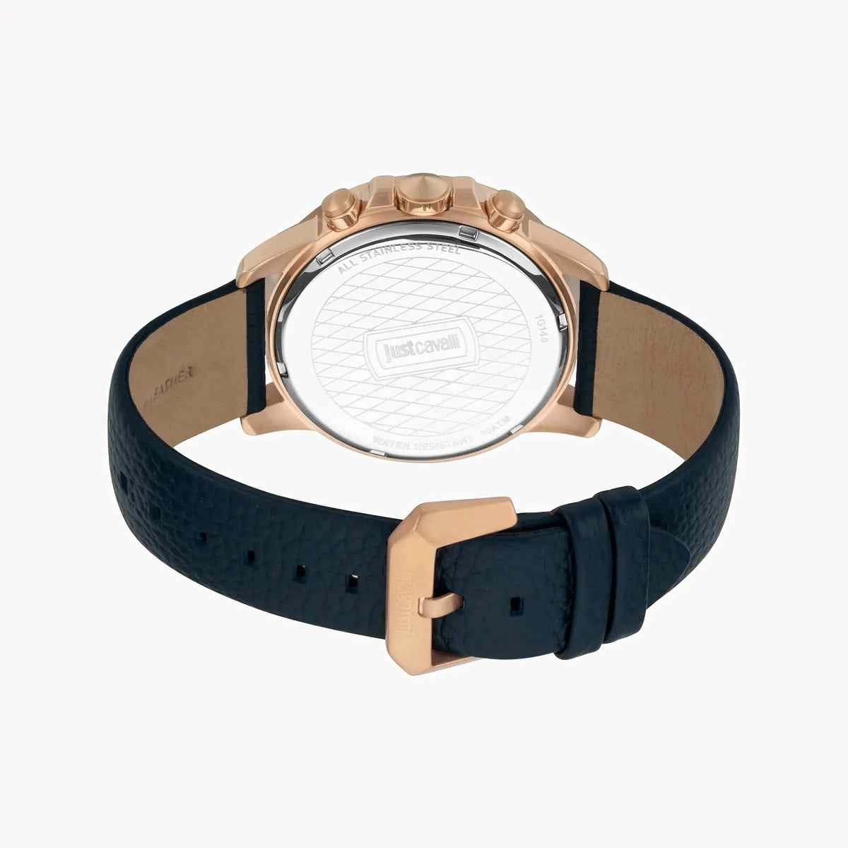 Just Cavalli Men's Blue Leather Watch, Black Dial | Jc1g140l0025 by JUST CAVALLI
