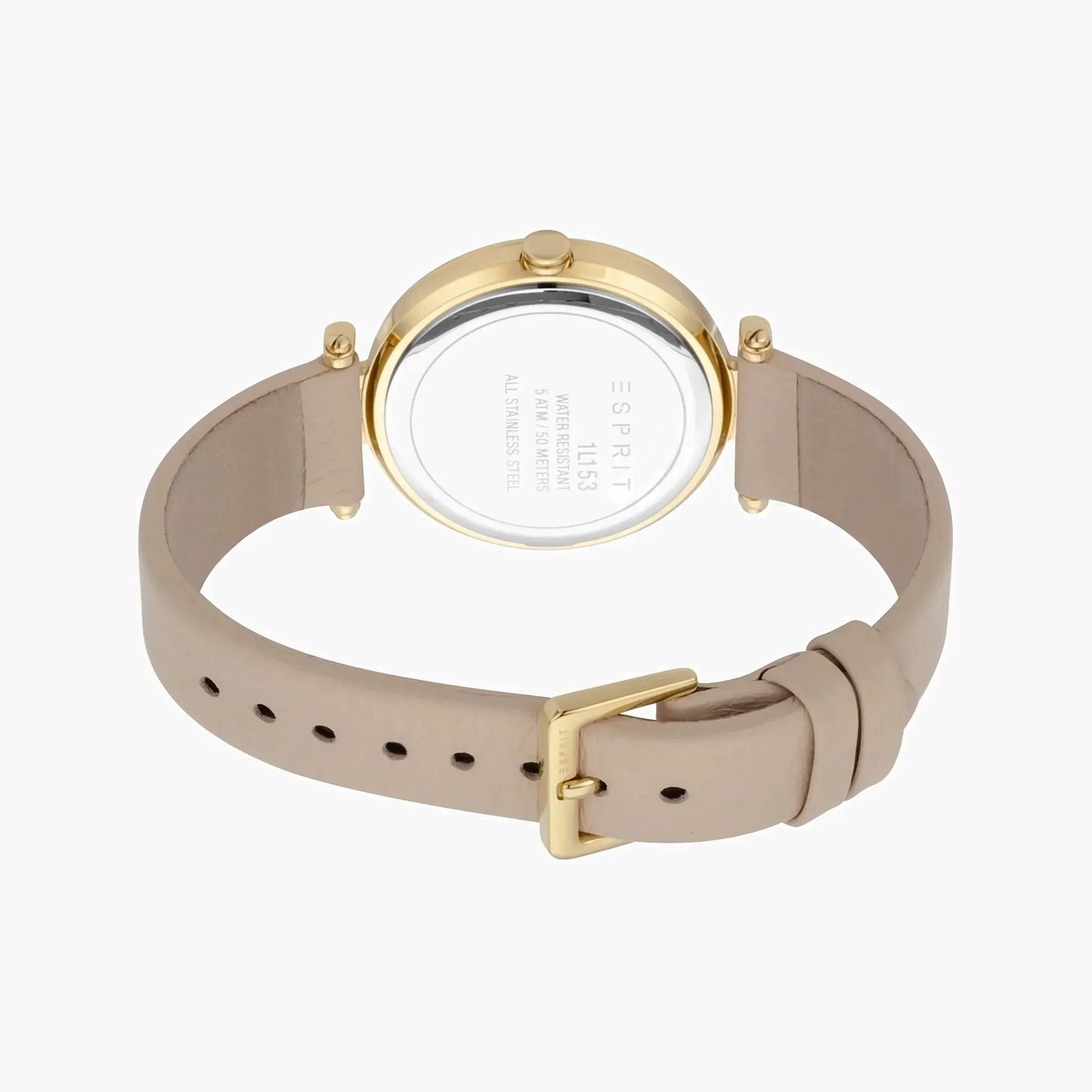 Esprit Women's Beige Leather Watch, Silver Dial | Es1l139m0075 by ESPRIT