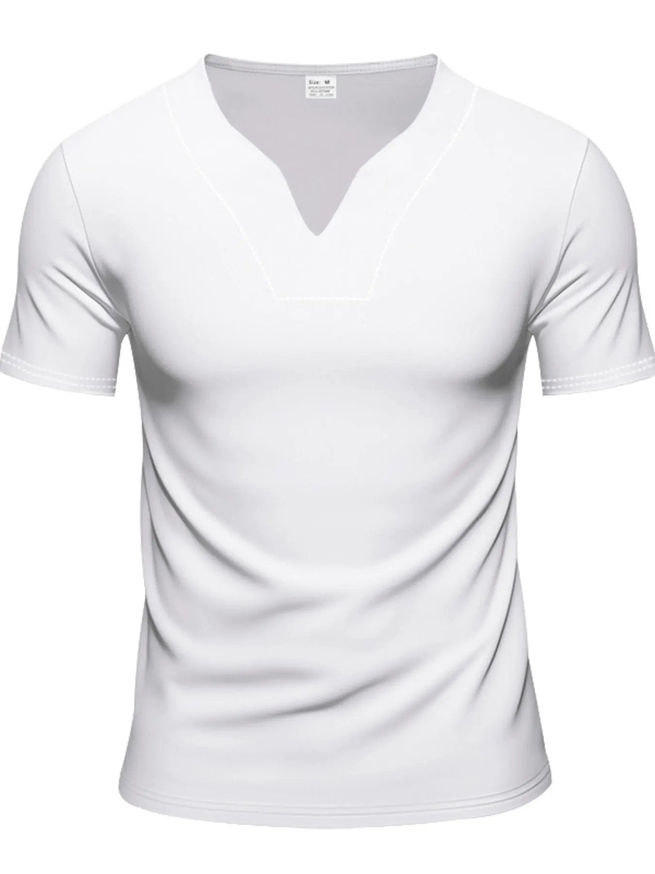 Men's Full Size Casual V-Neck Short Sleeve T-Shirt Plus Size by Trendsi