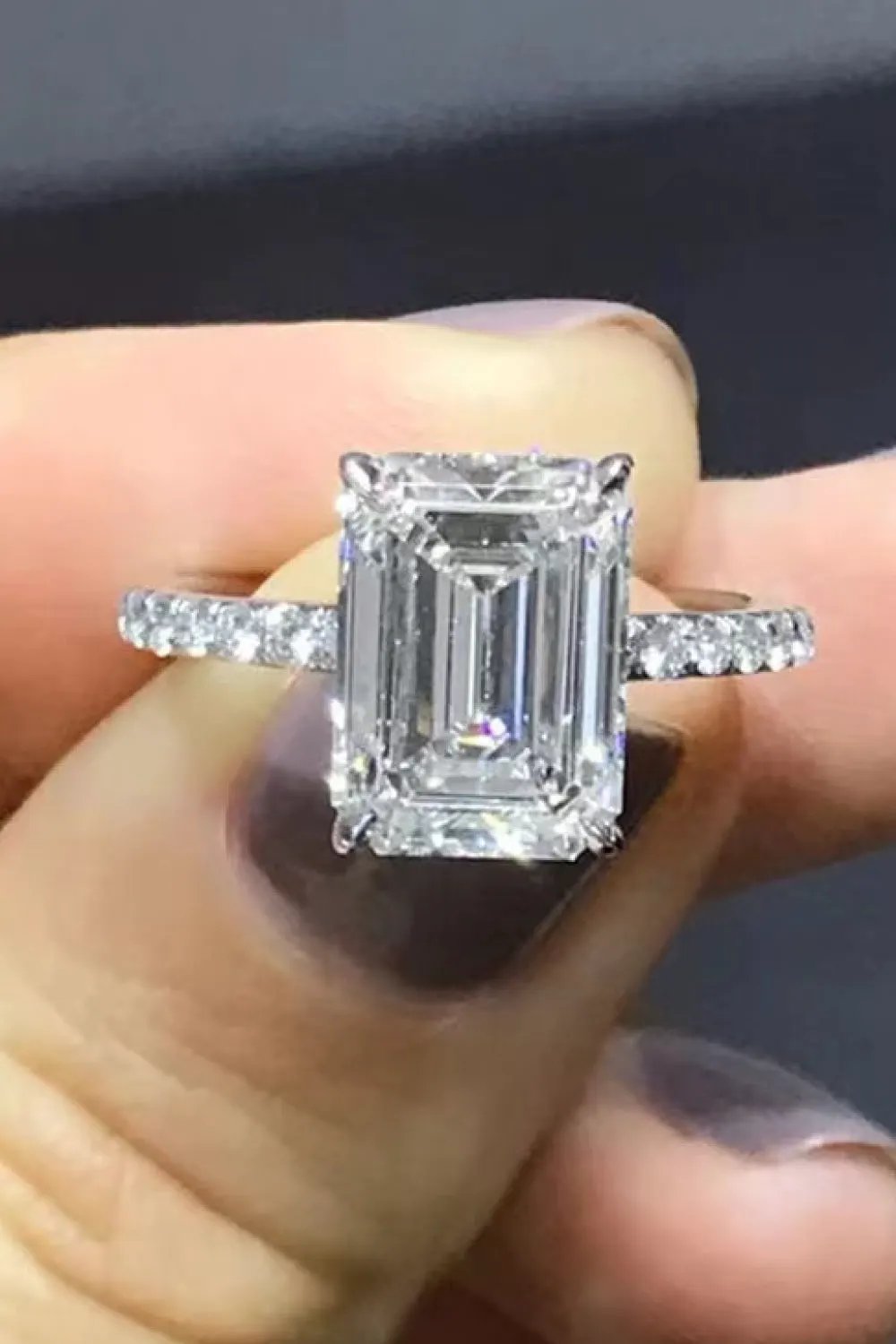 5 Carat Moissanite Side Stone Ring by Partner Label