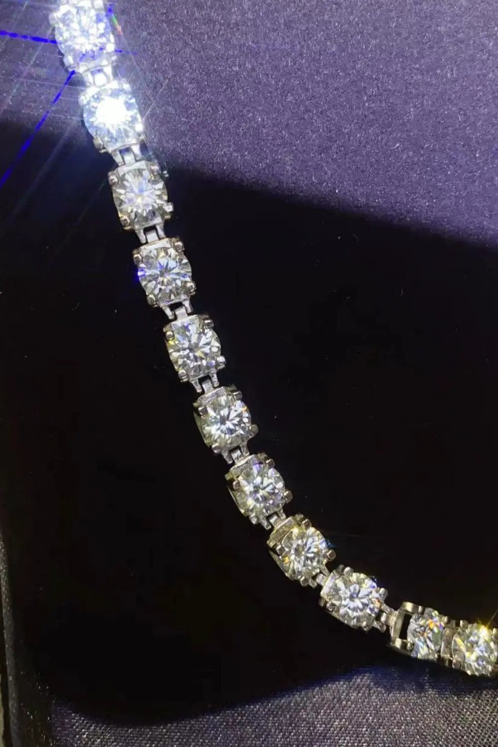10 Carat Moissanite Platinum-Plated Bracelet by Partner Label