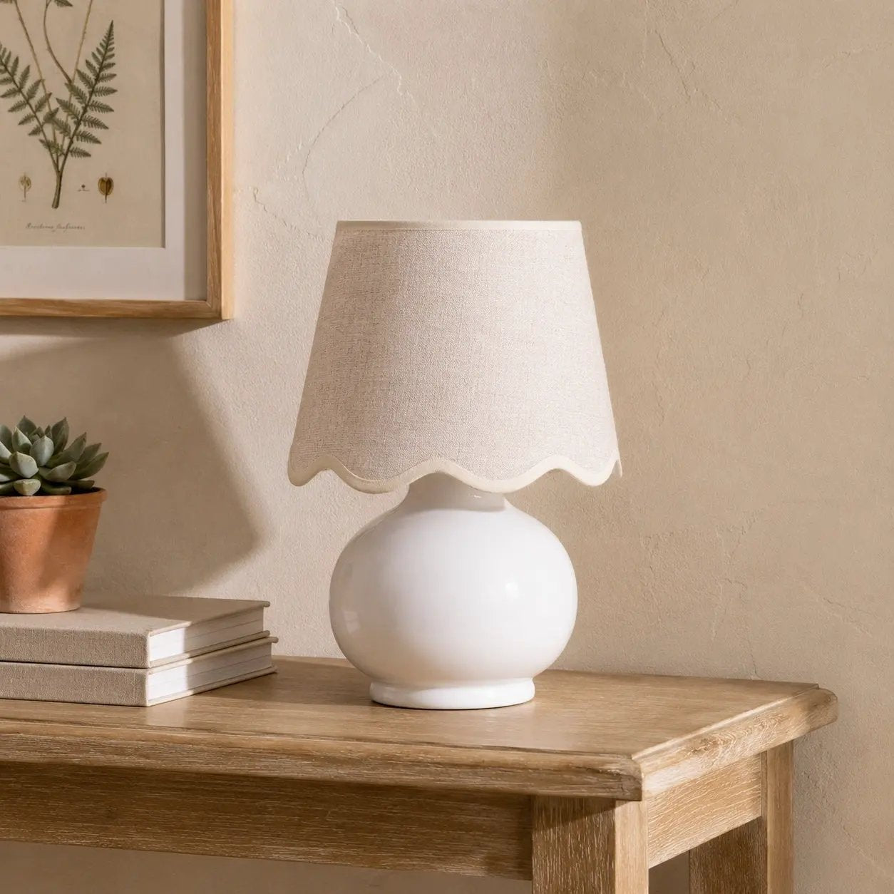 Benton Handmade Ceramic Table Lamp with Cotton Shade by TORONATA