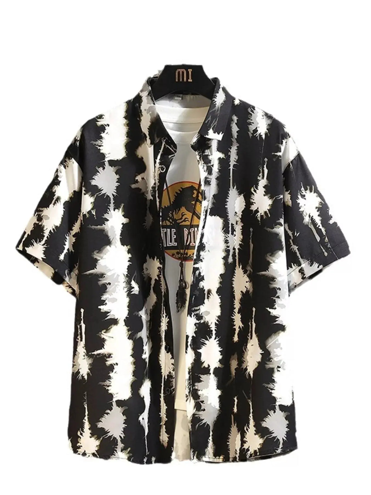 Men's Printed Button Up Shirt and Shorts Set by Trendsi