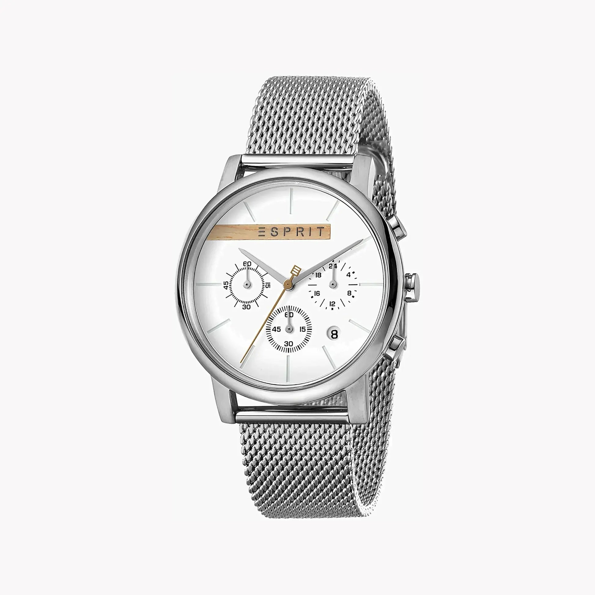 Esprit Men's Silver Stainless Steel Watch, Silver Dial | Es1g201m0035 by ESPRIT